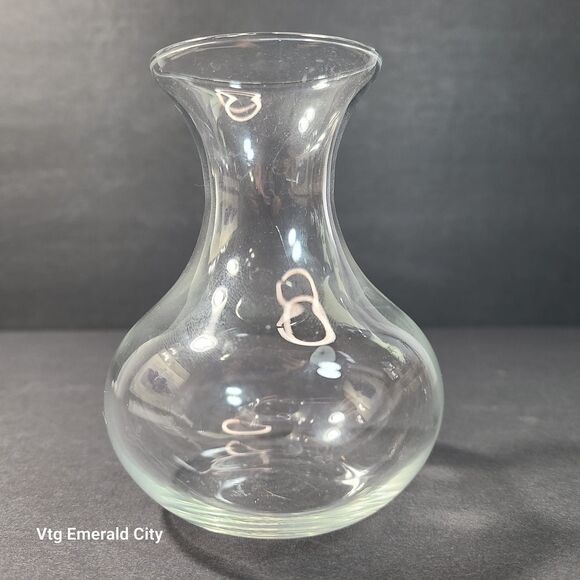 Vtg Clear Mini Vase Fluted Glass Top Opening With Wooden Geometric Base Set Of 2 - Picture 3 of 16